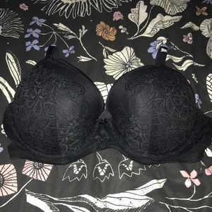Aerie black lace push up bra